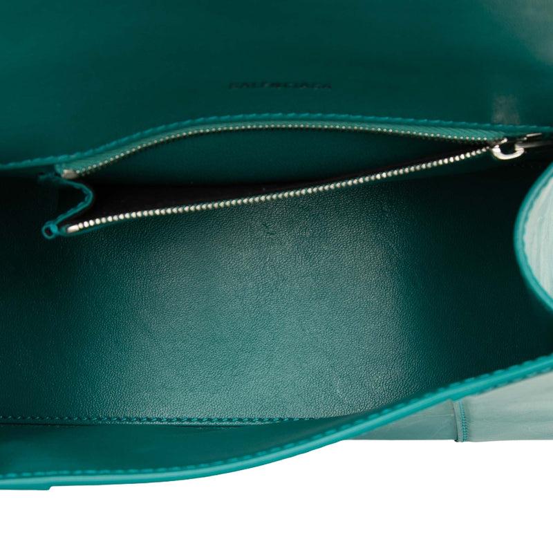 Small Shiny Box Calfskin Hourglass Top Handle Bag - Image 4