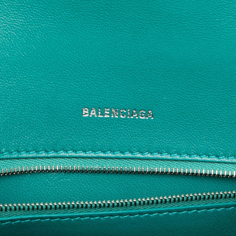 Small Shiny Box Calfskin Hourglass Top Handle Bag - Image 5