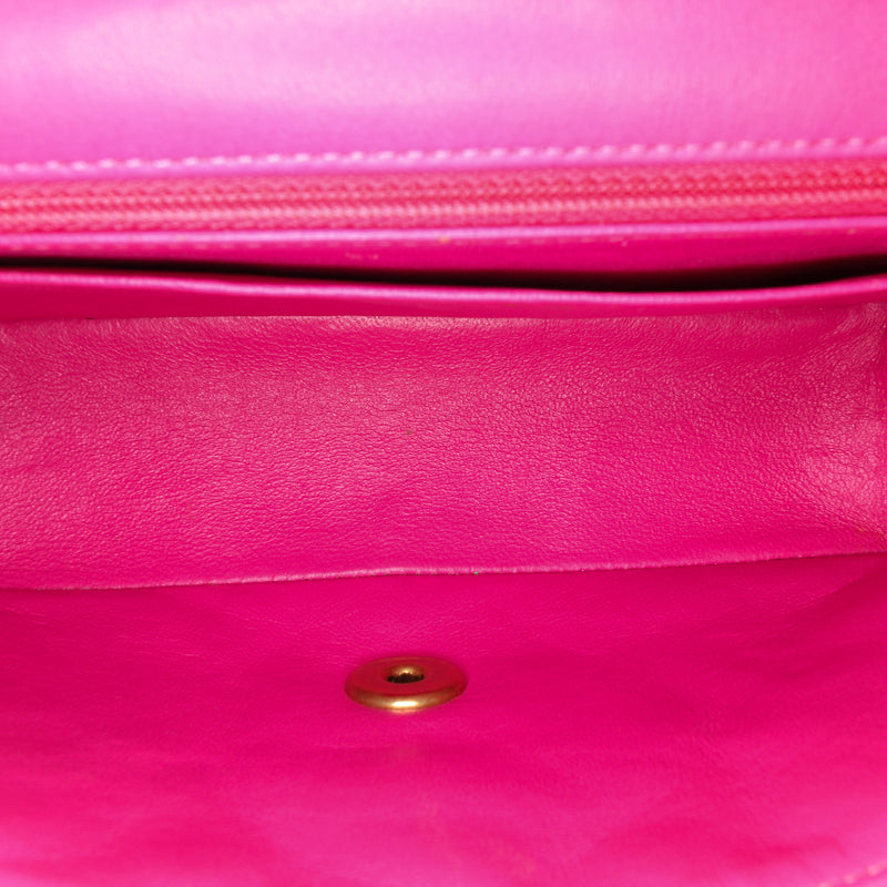 Mini Rectangular Classic Chevron Lambskin Single Flap - Image 4