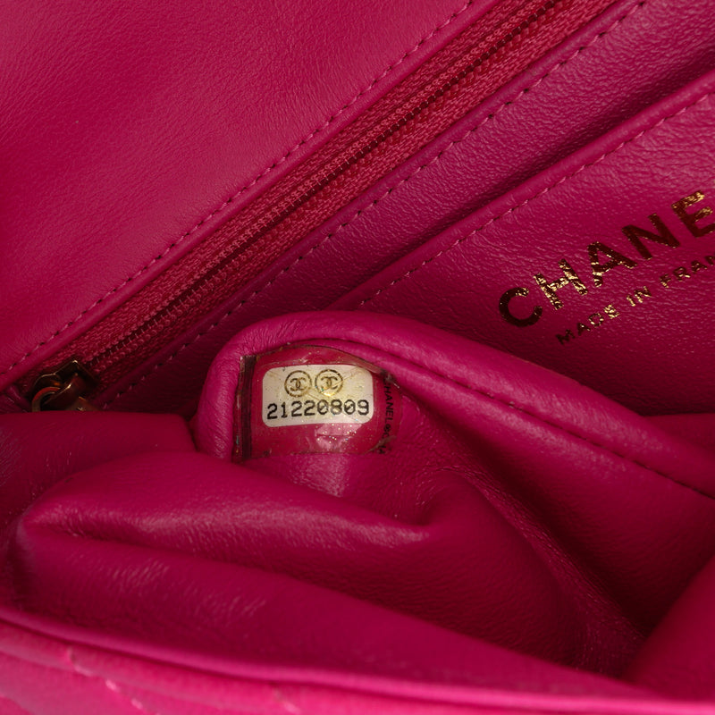 Mini Rectangular Classic Chevron Lambskin Single Flap - Image 6