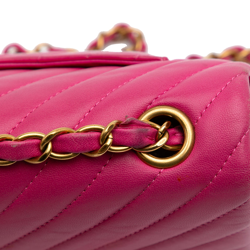 Mini Rectangular Classic Chevron Lambskin Single Flap - Image 9