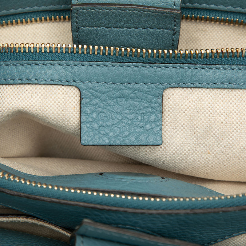 Medium Calfskin Bamboo Shopper Satchel - Image 5
