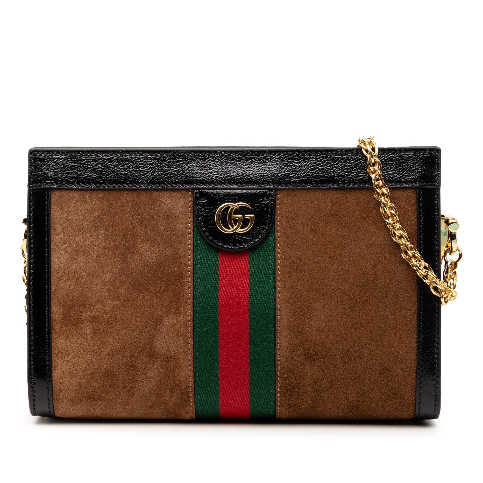 Small Suede Web Ophidia Chain Crossbody - Image 1