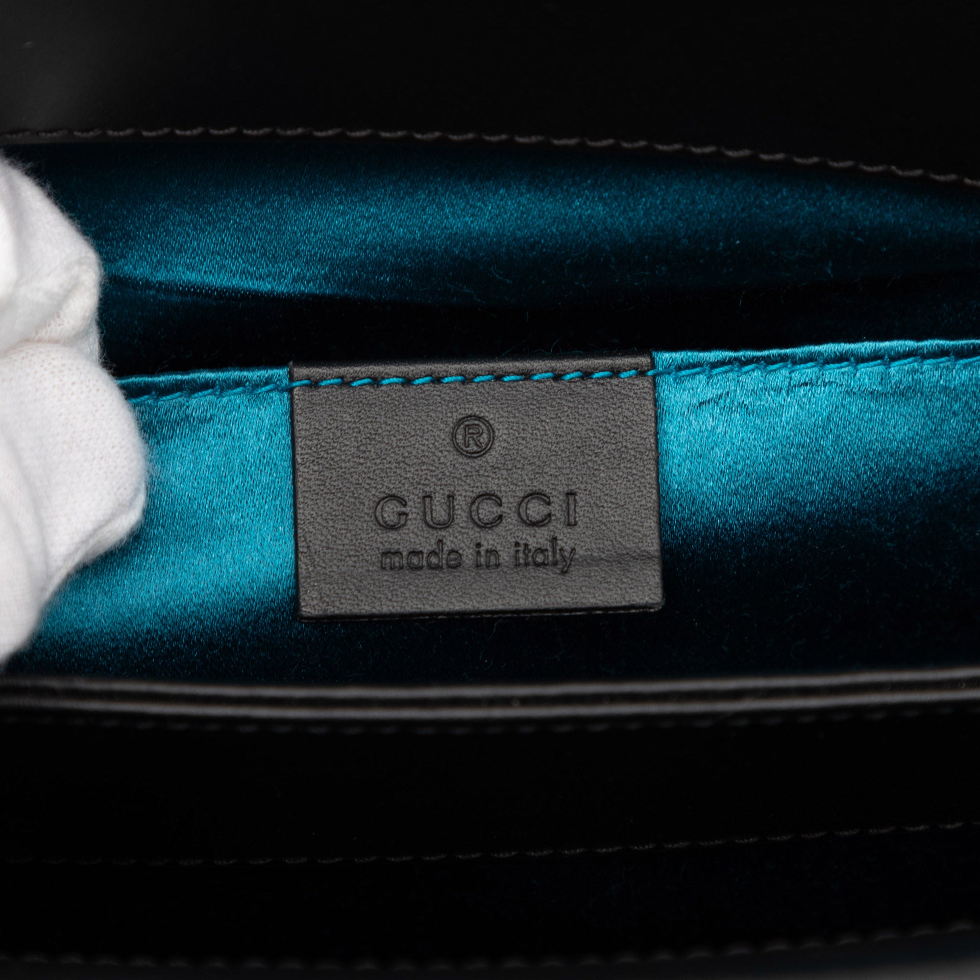 Small Suede Web Ophidia Chain Crossbody - Image 5