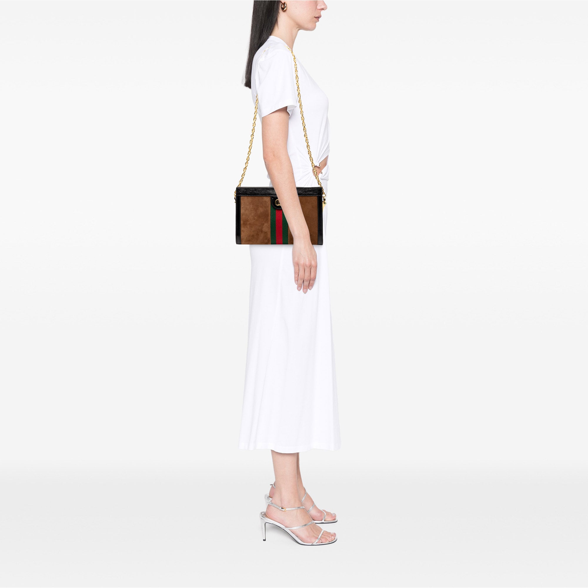 Small Suede Web Ophidia Chain Crossbody - Image 7