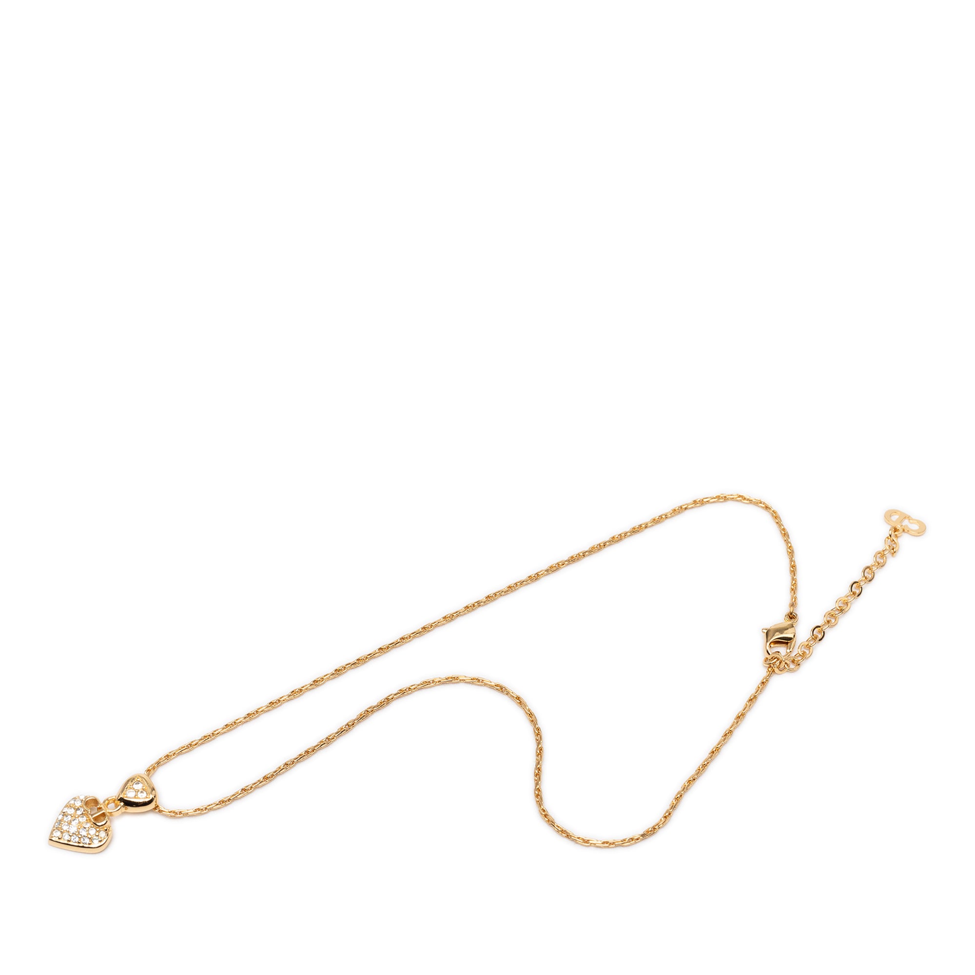 Gold Plated CD Strass Logo Heart Pendant Necklace - Image 1