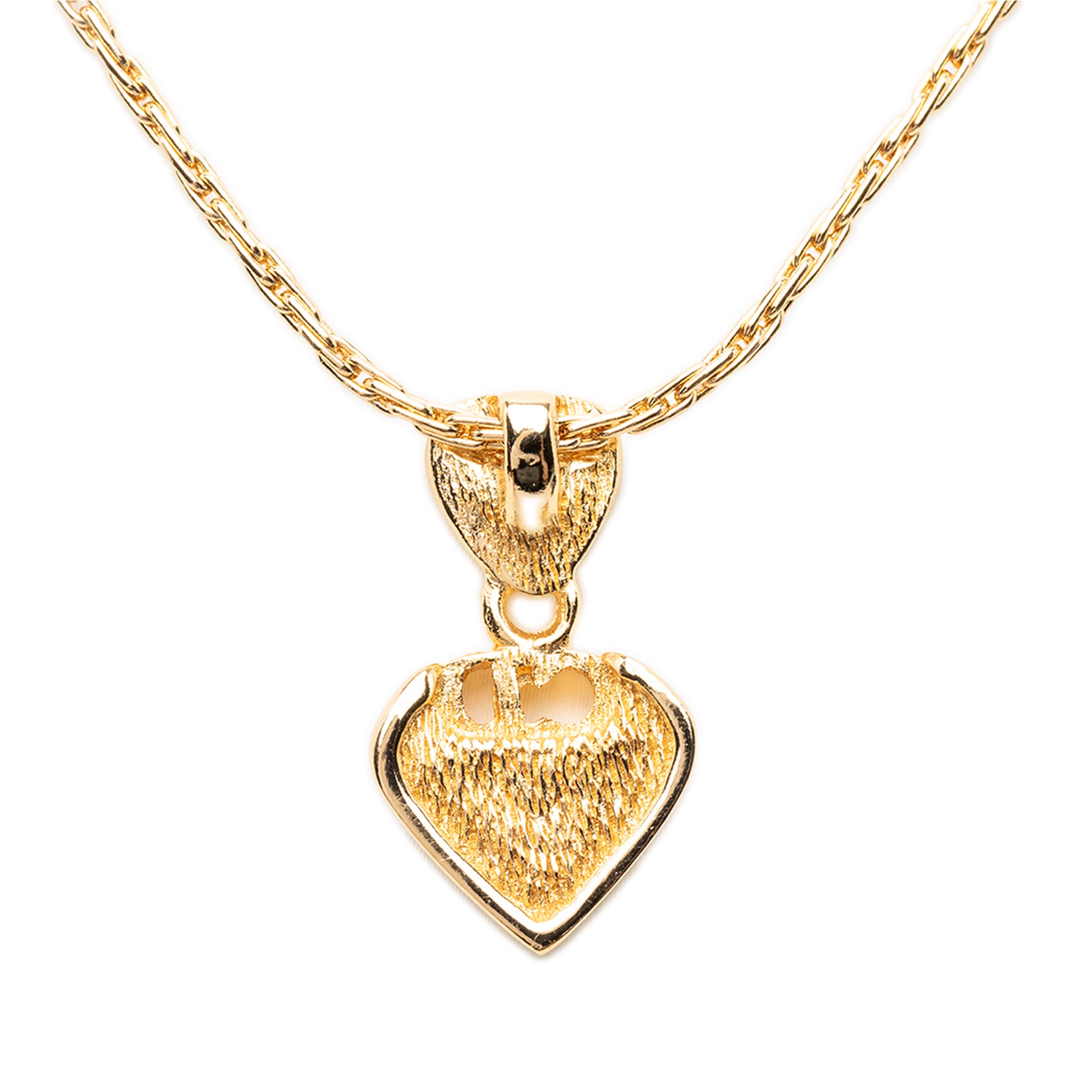 Gold Plated CD Strass Logo Heart Pendant Necklace - Image 3