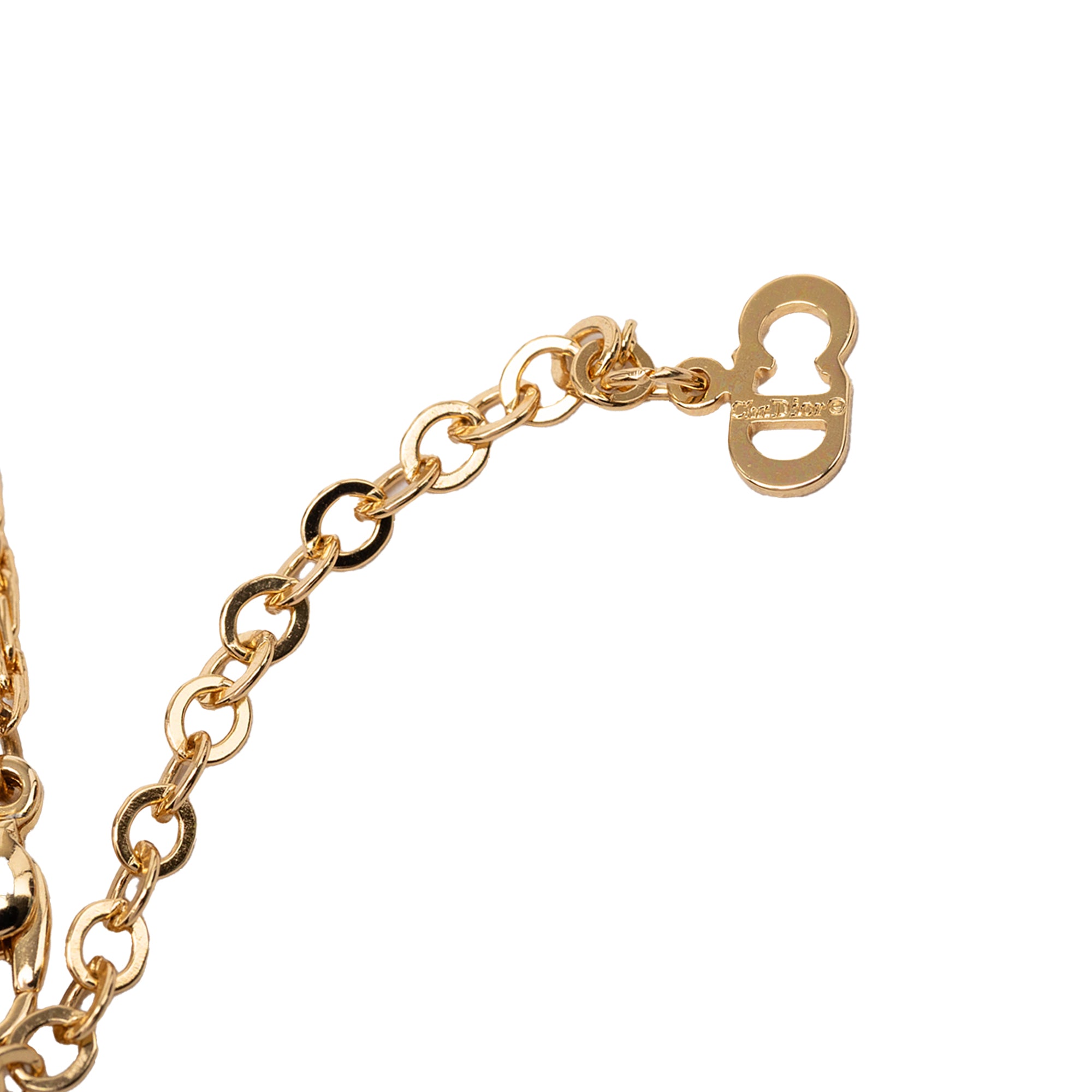 Gold Plated CD Strass Logo Heart Pendant Necklace - Image 4