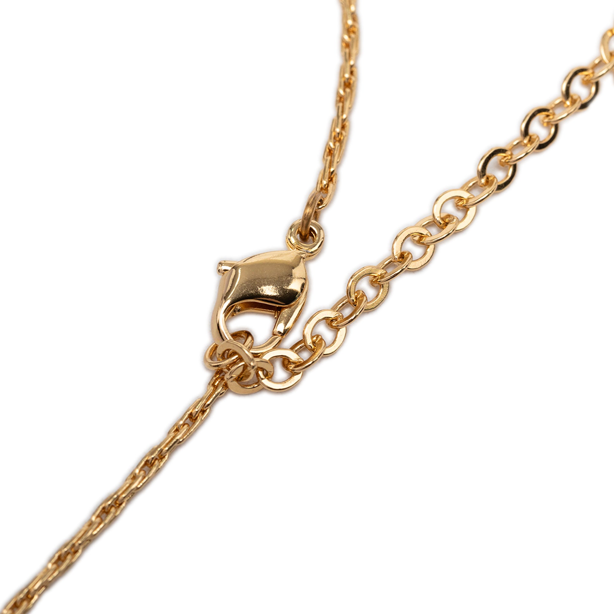 Gold Plated CD Strass Logo Heart Pendant Necklace - Image 5