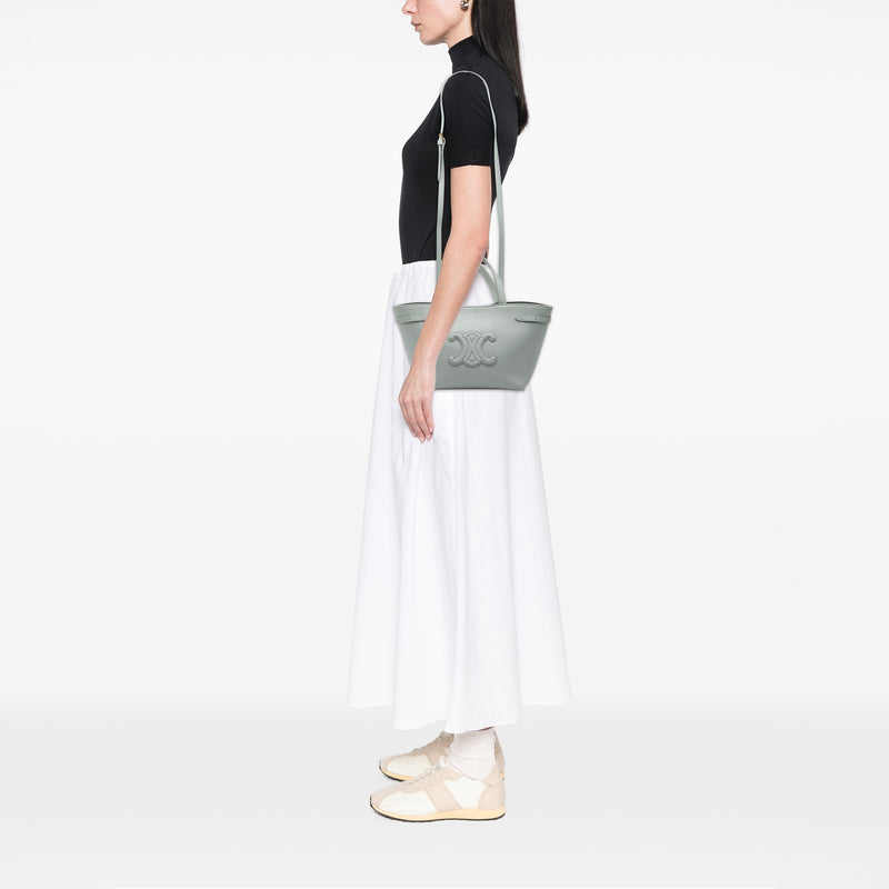 Mini Grained Calfskin Cuir Triomphe Cabas Anais Tote - Image 7