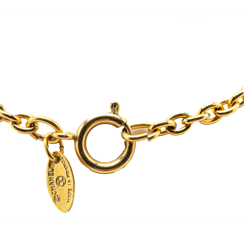 Gold Plated CC Round Pendant Necklace - Image 5