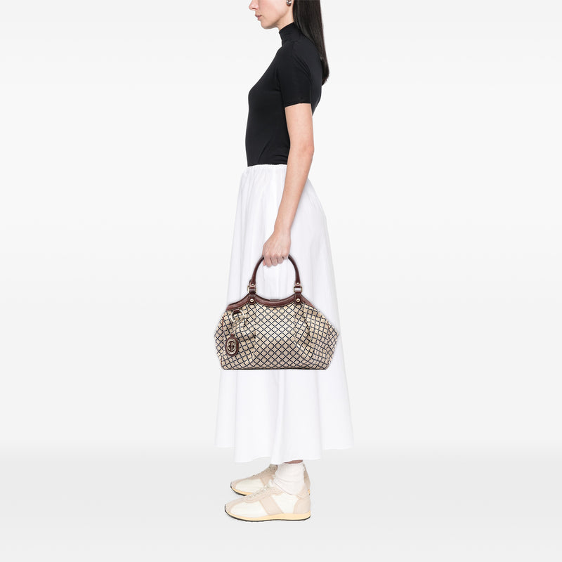 Medium Diamante Canvas Sukey Tote - Image 5