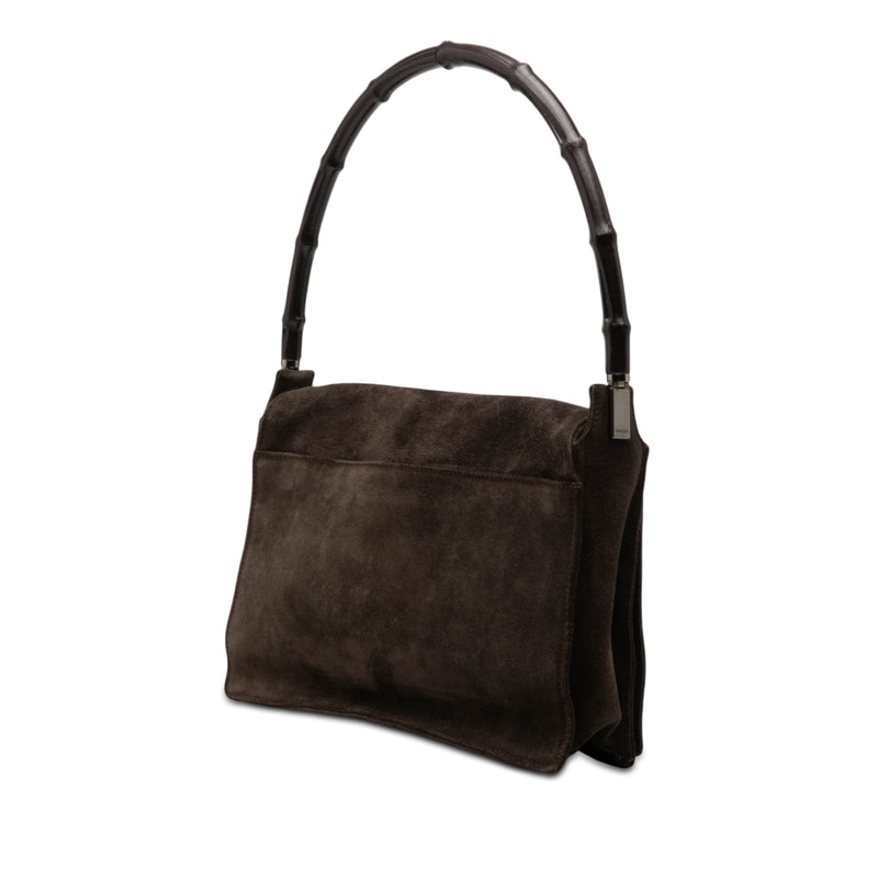 Suede Bamboo Handbag - Image 2