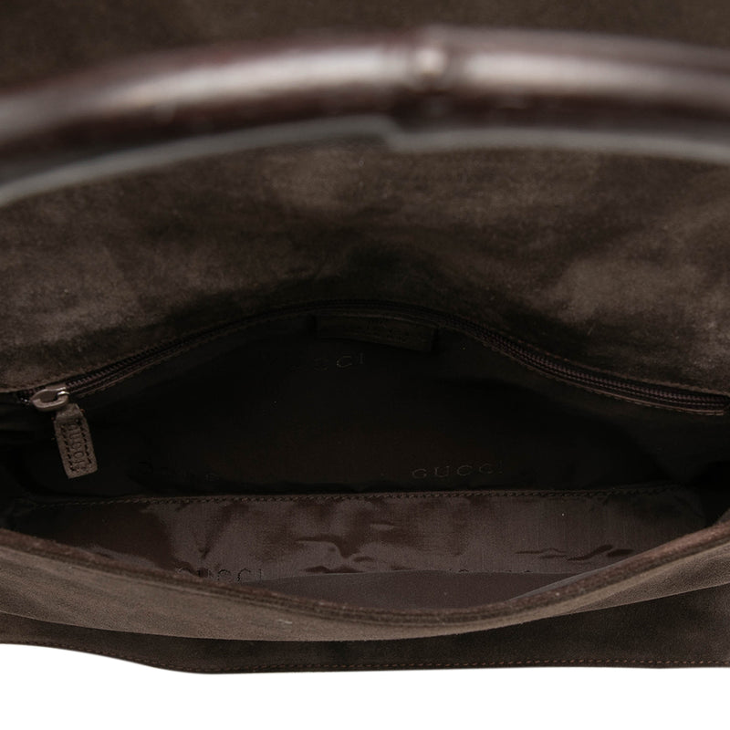 Suede Bamboo Handbag - Image 4