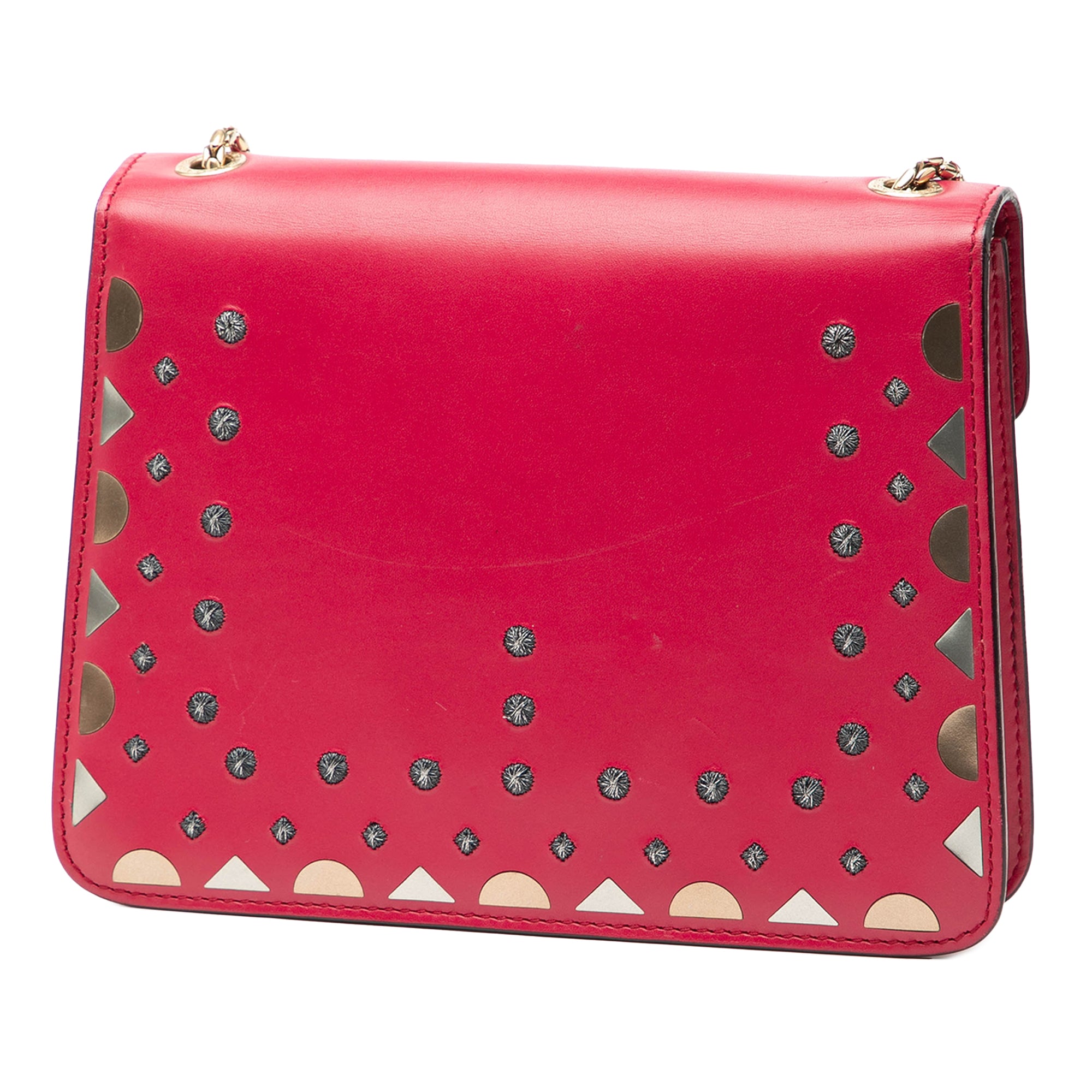 Small Studded Leather Laser Cut Square Serpenti Forever Chain Crossbody - Image 2
