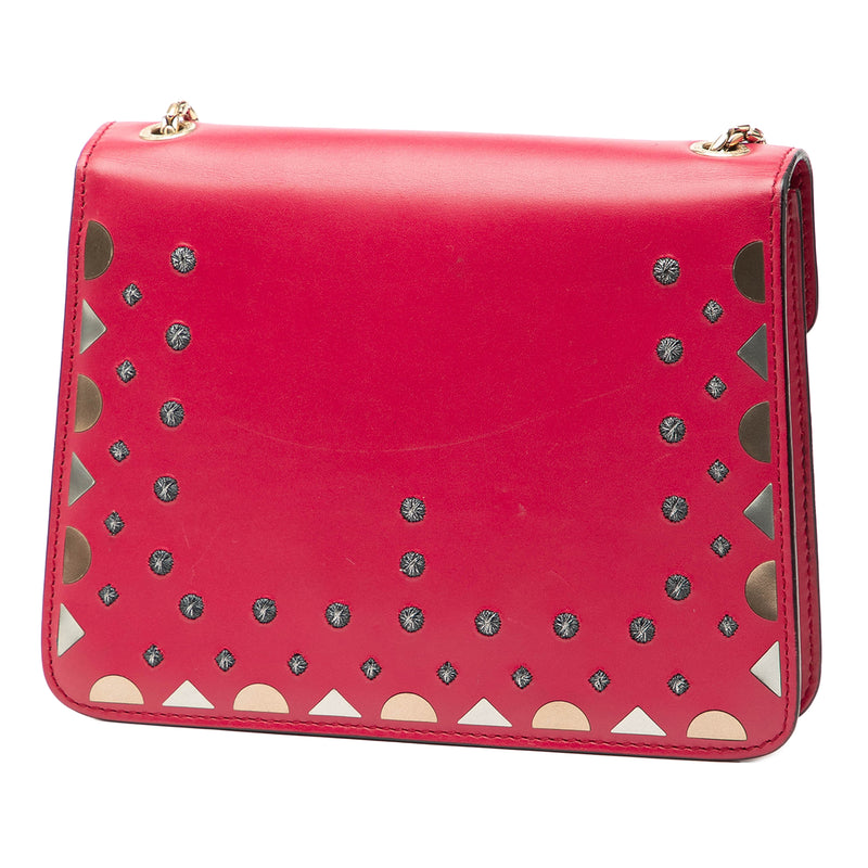 Small Studded Leather Laser Cut Square Serpenti Forever Chain Crossbody - Image 2
