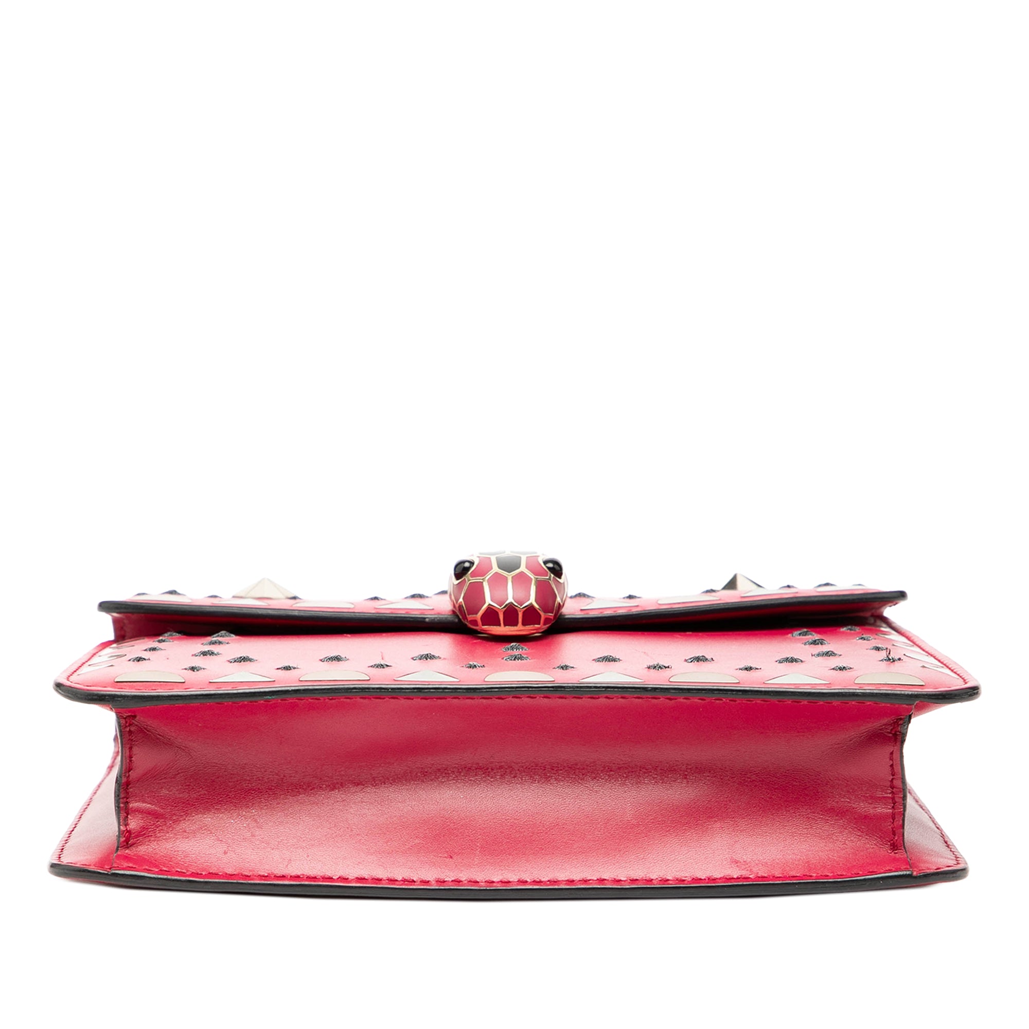 Small Studded Leather Laser Cut Square Serpenti Forever Chain Crossbody - Image 3