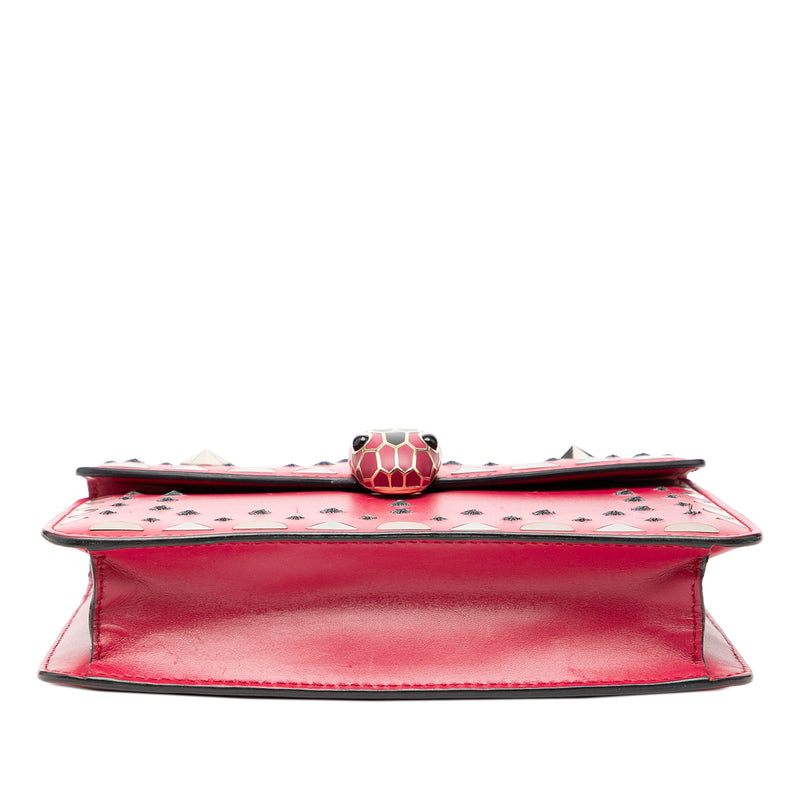 Small Studded Leather Laser Cut Square Serpenti Forever Chain Crossbody - Image 3