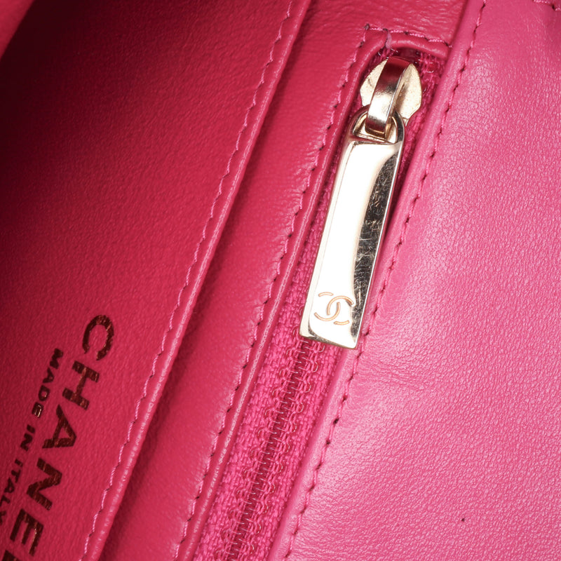 Mini Square Classic Chevron Lambskin Single Flap - Image 7