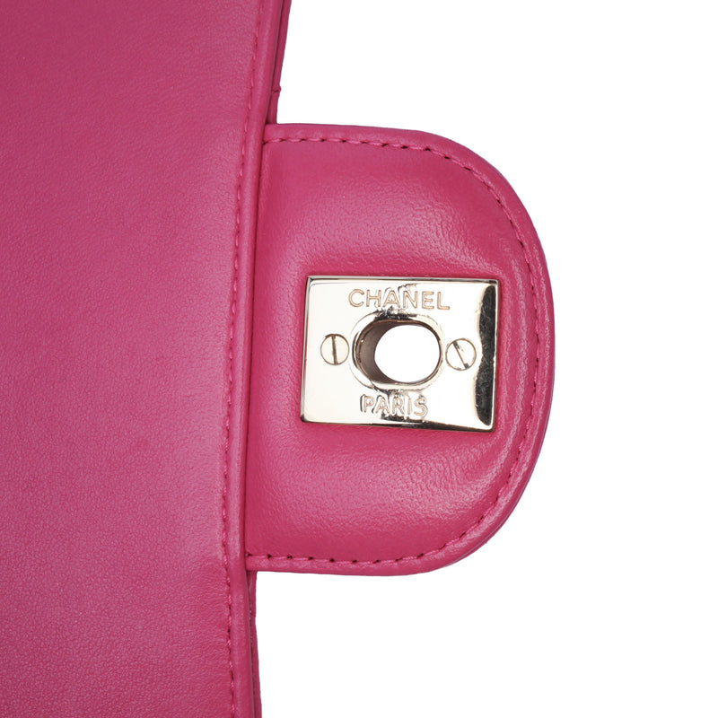 Mini Square Classic Chevron Lambskin Single Flap - Image 8