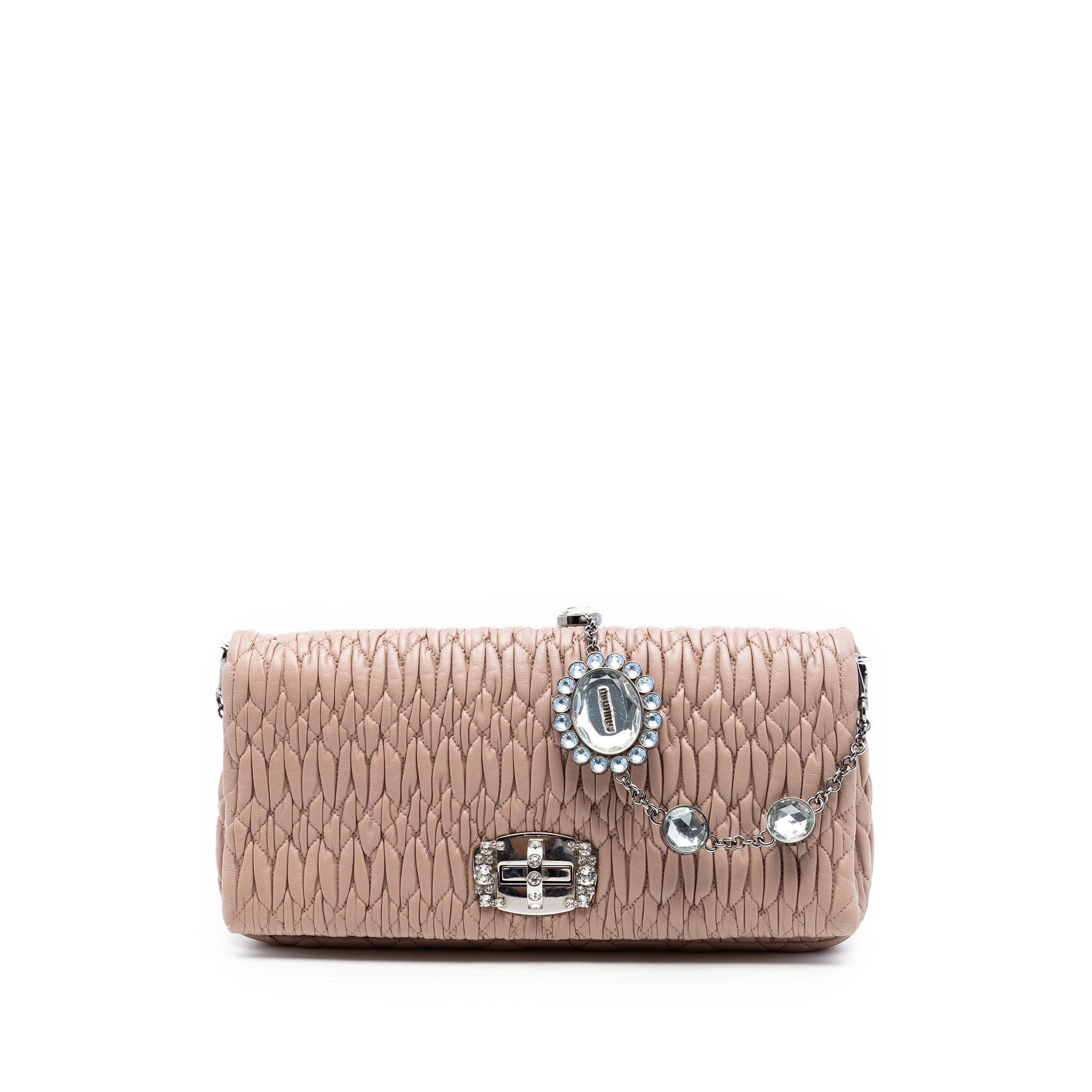 Matelasse Nappa Crystal Chain Satchel - Image 1