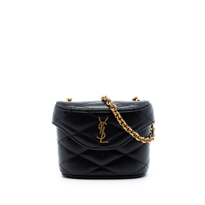 Micro Quilted Lambskin Monogram June Box Vanity Bag
