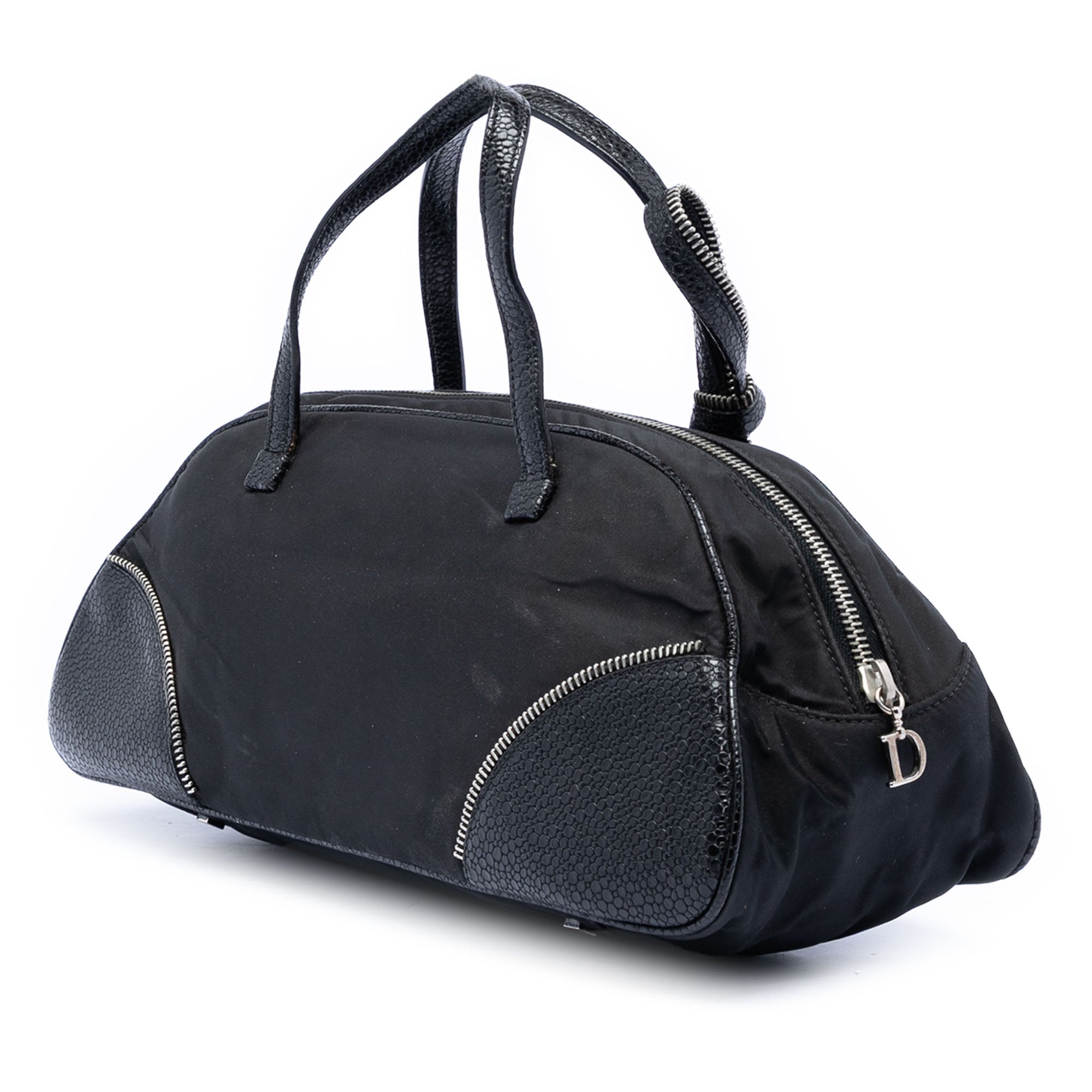Nylon and Calfskin Bow Handbag - Image 2