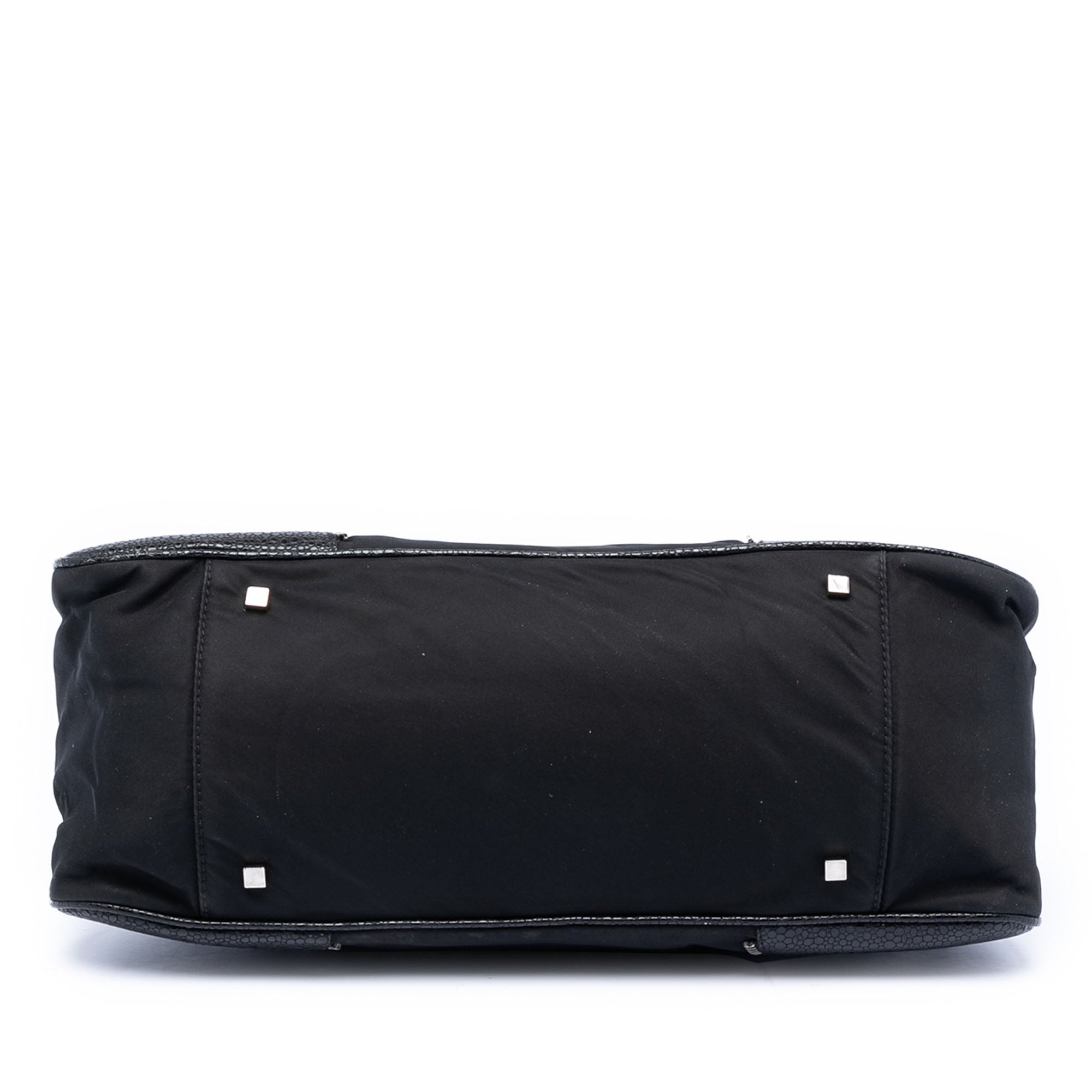 Nylon and Calfskin Bow Handbag - Image 3