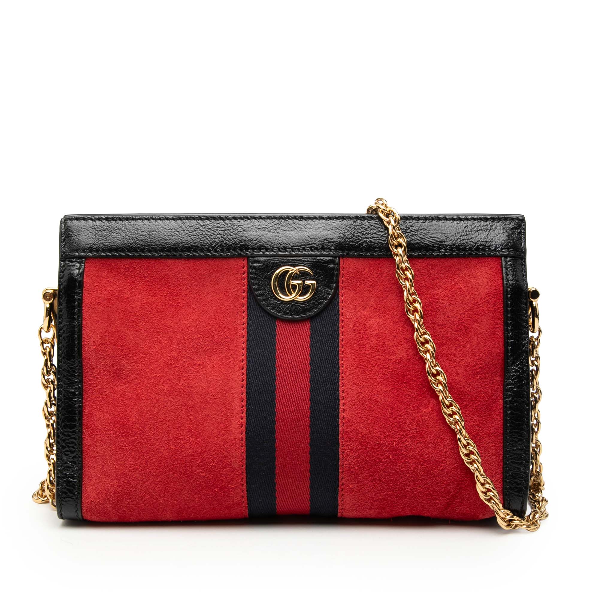 Small Suede Web Ophidia Chain Crossbody - Image 1