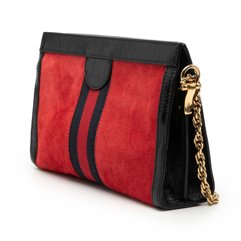 Small Suede Web Ophidia Chain Crossbody - Image 2