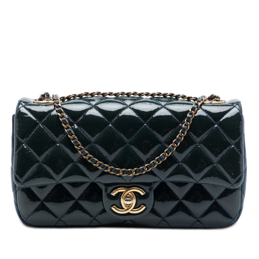 Paris Salzburg Medium Patent and Goatskin CC Eyelet Flap - Image 1