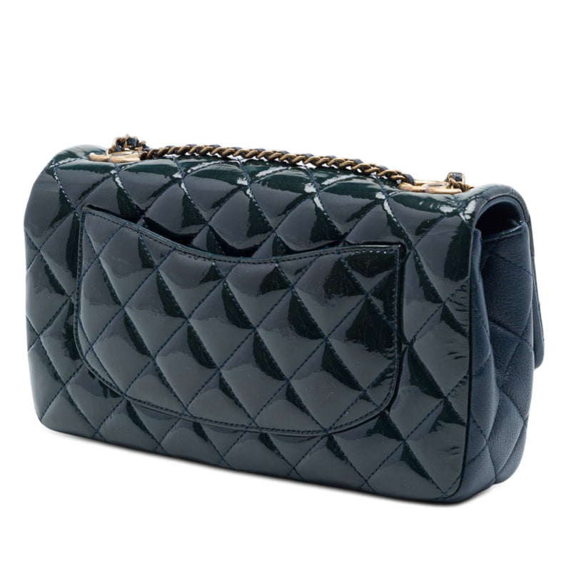 Paris Salzburg Medium Patent and Goatskin CC Eyelet Flap - Image 2