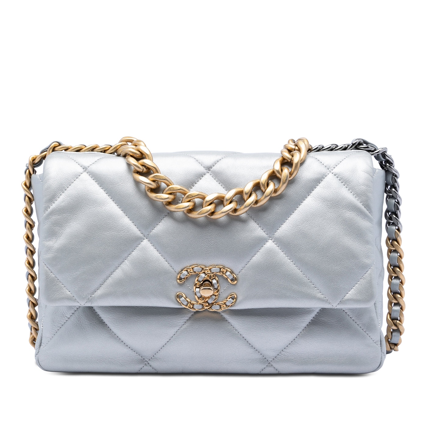 Large Metallic Lambskin 19 Flap - Image 1
