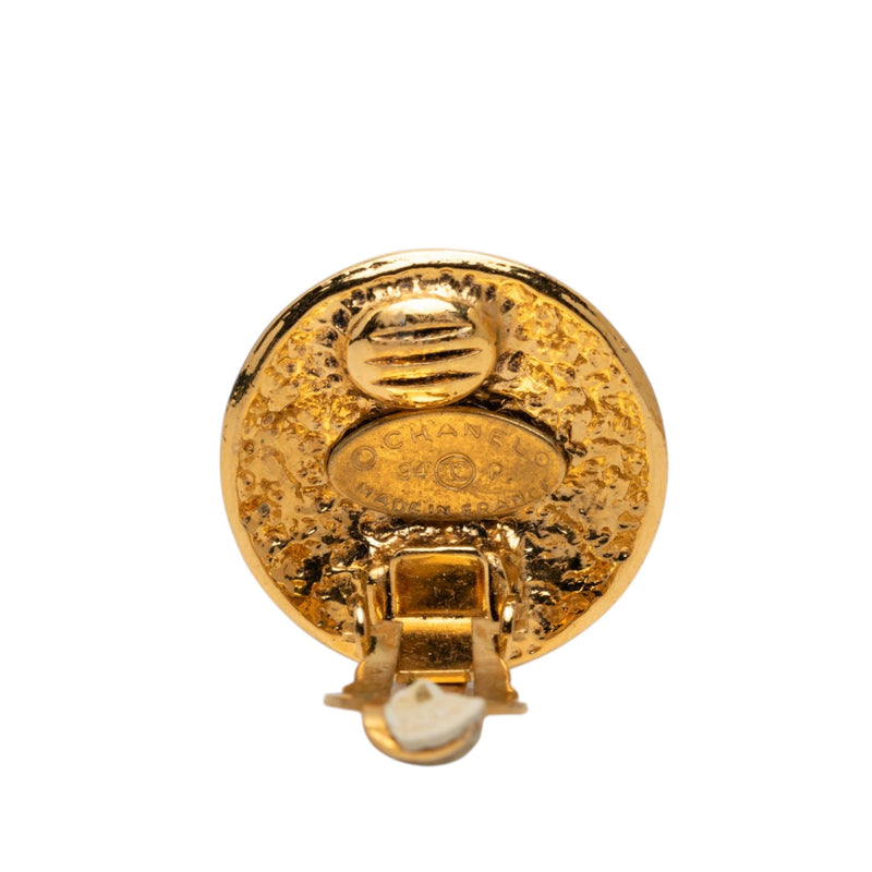 CC Gold Plated Round Clip On Earrings - Image 3