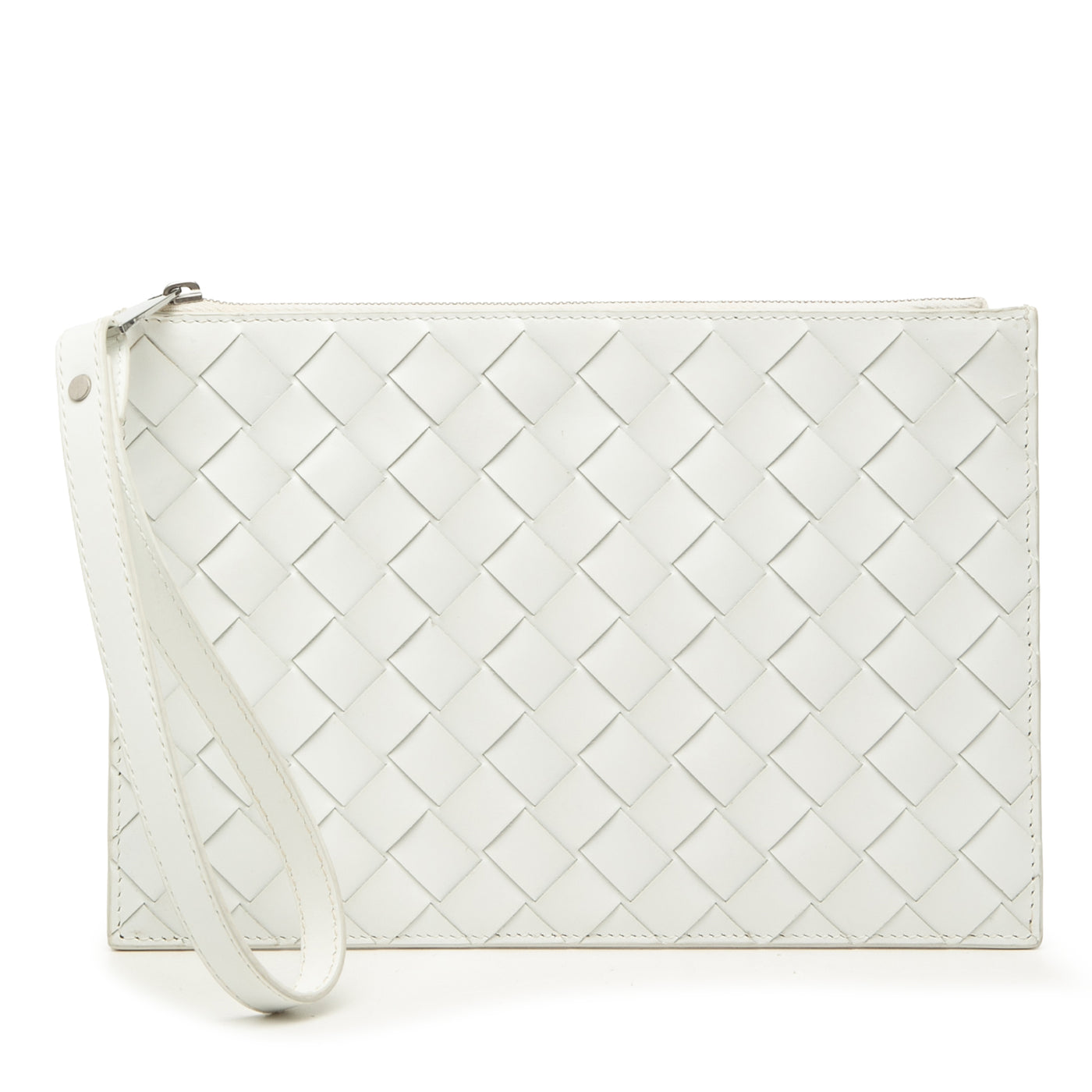 Leather Intrecciato Clutch - Image 1