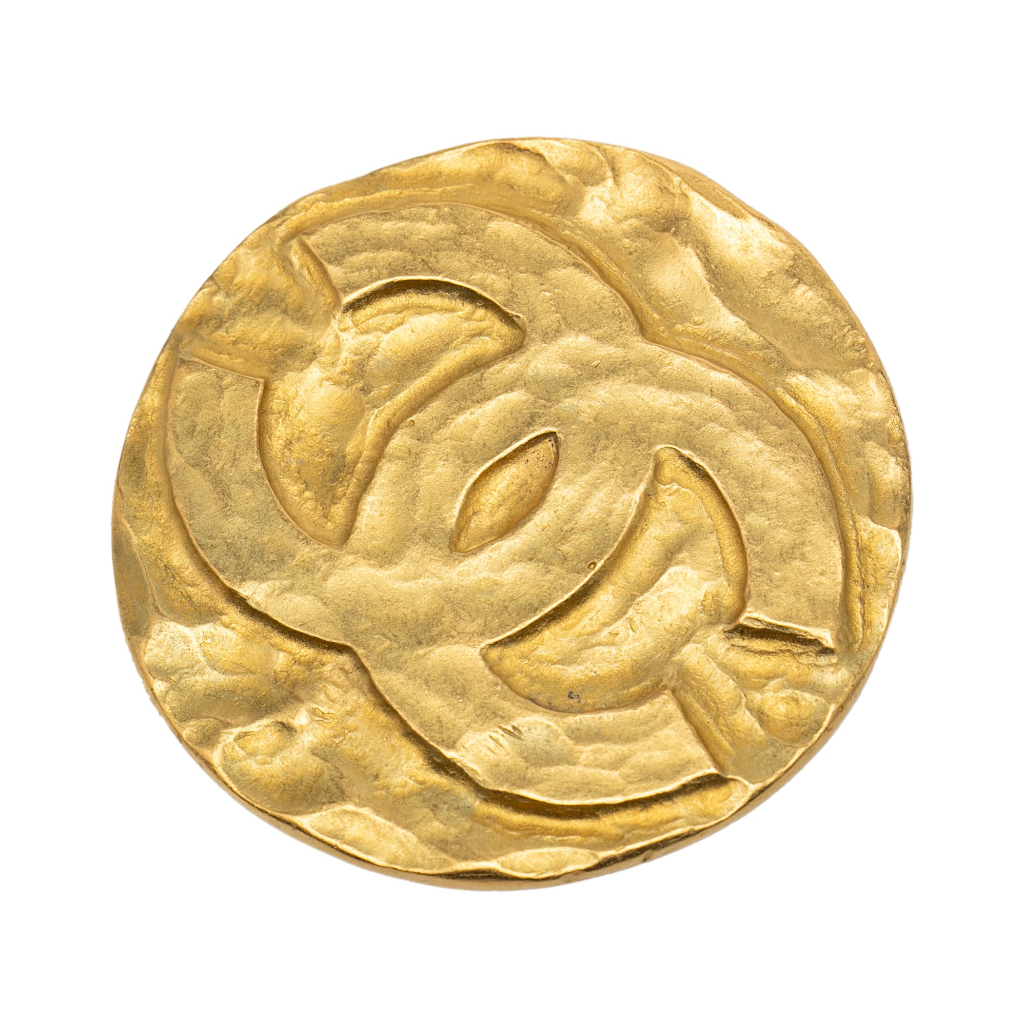 CC Gold Plated Round Brooch - Image 1