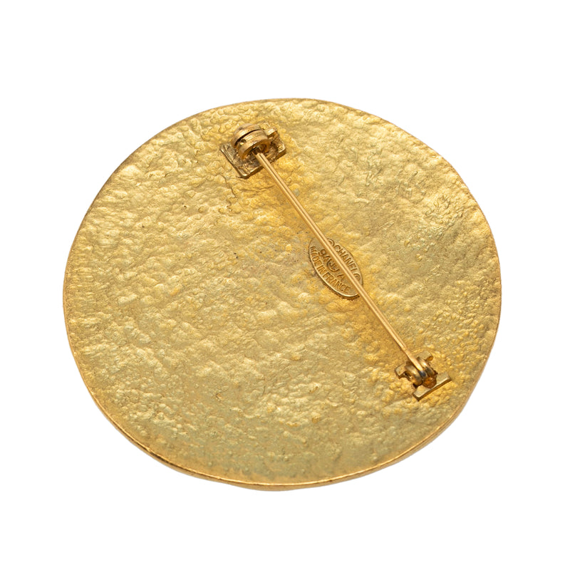 CC Gold Plated Round Brooch - Image 2