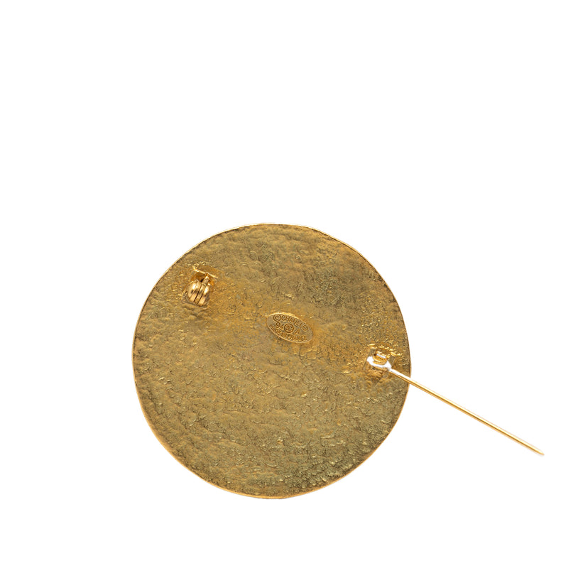CC Gold Plated Round Brooch - Image 3