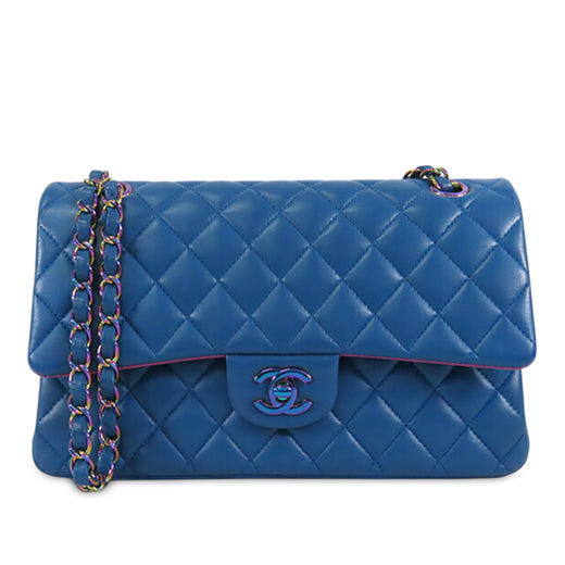 Medium Classic Lambskin Rainbow Hardware Double Flap - Image 1