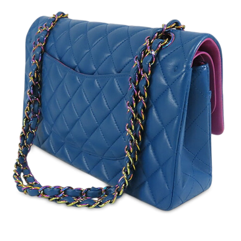 Medium Classic Lambskin Rainbow Hardware Double Flap - Image 2