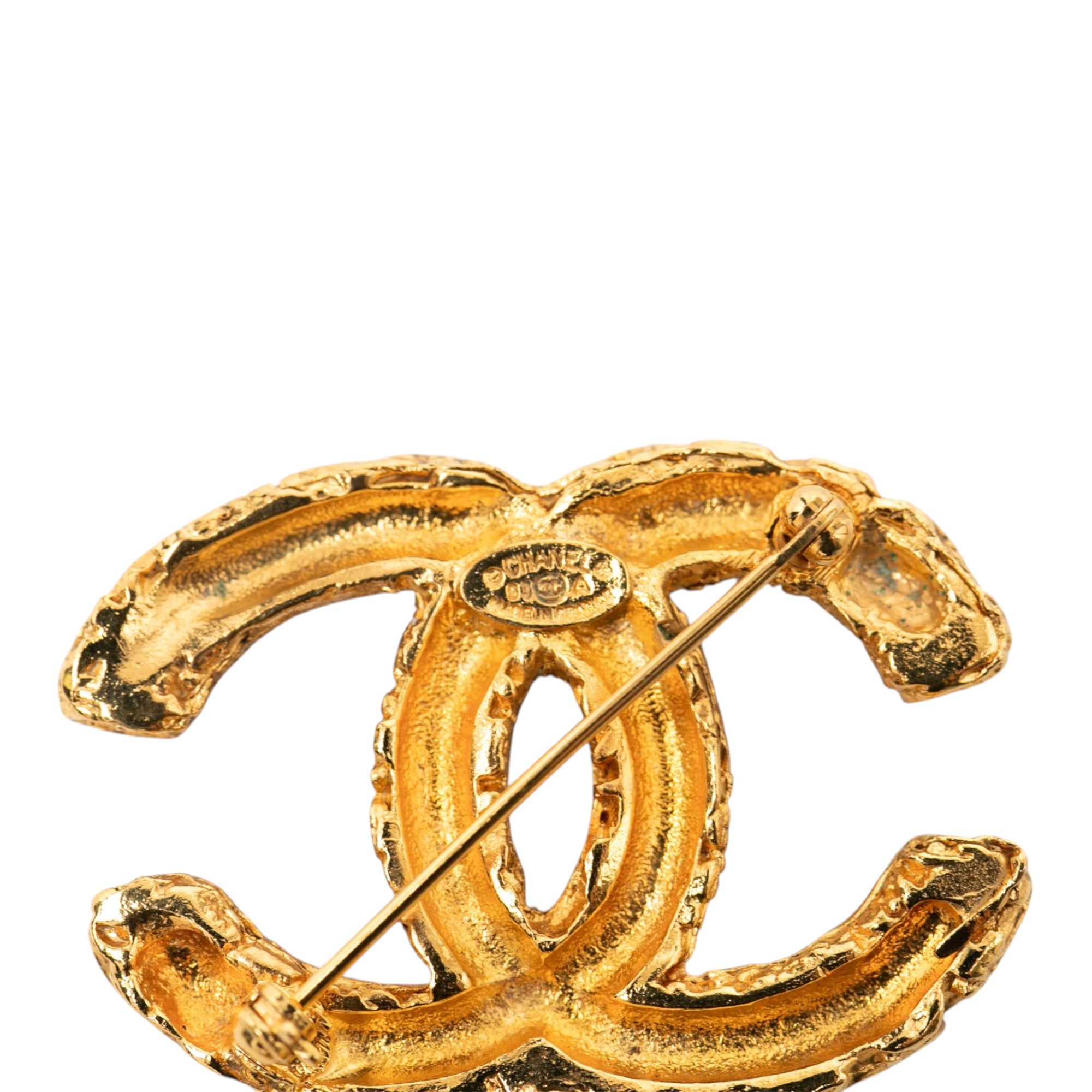 CC Gold Plated Tassel Lava Fringe Brooch - Image 3