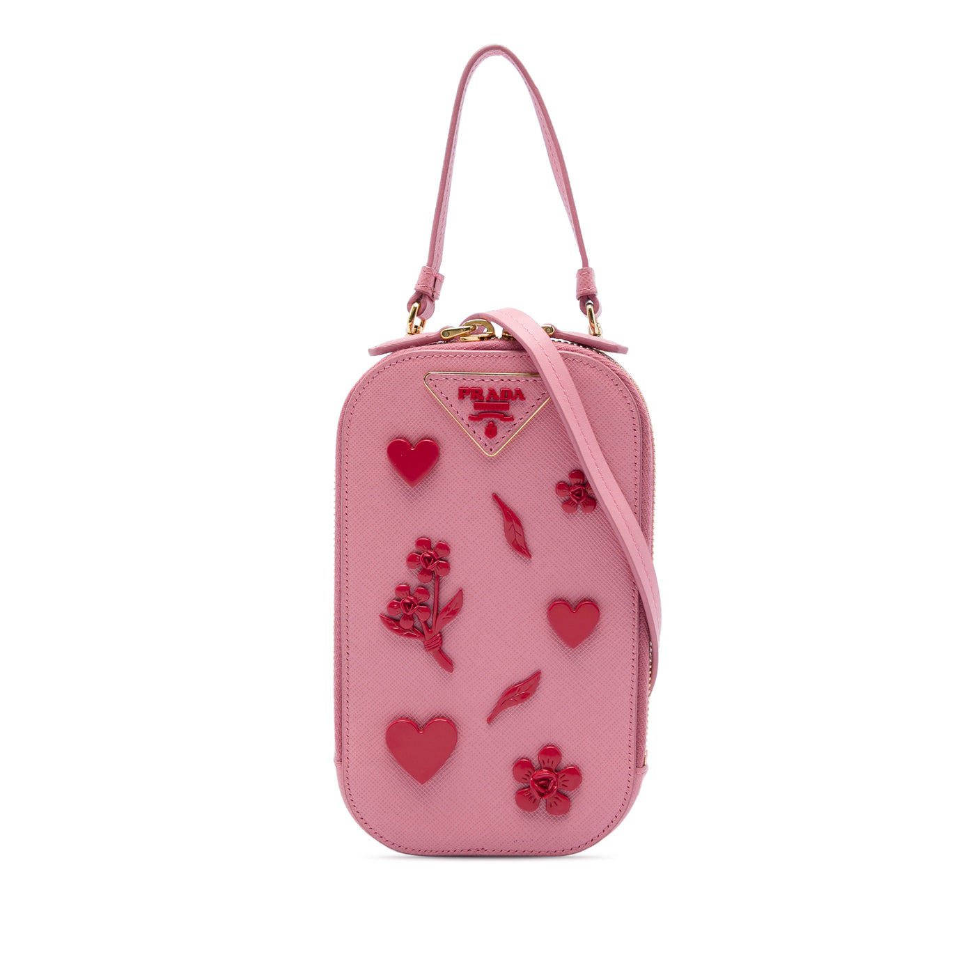 Embellished Saffiano Lux Phone Pouch - Image 1