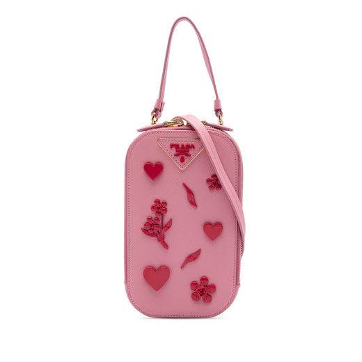 Embellished Saffiano Lux Phone Pouch - Image 1