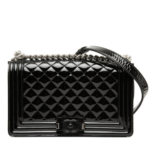 Old Medium Quilted Patent Acrylic Boy Flap - Image 1