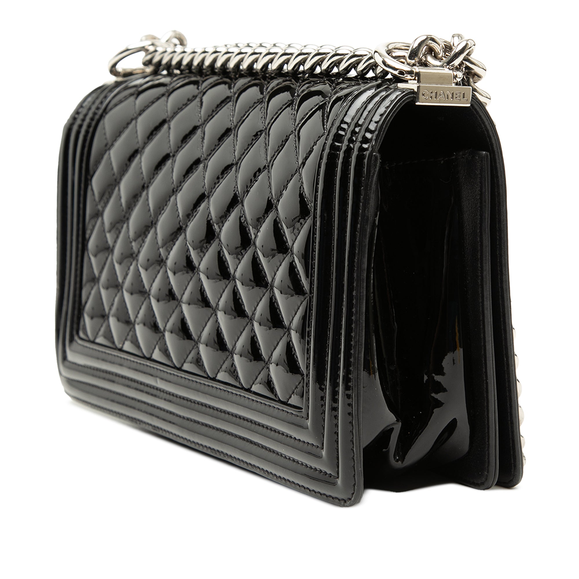 Old Medium Quilted Patent Acrylic Boy Flap - Image 2