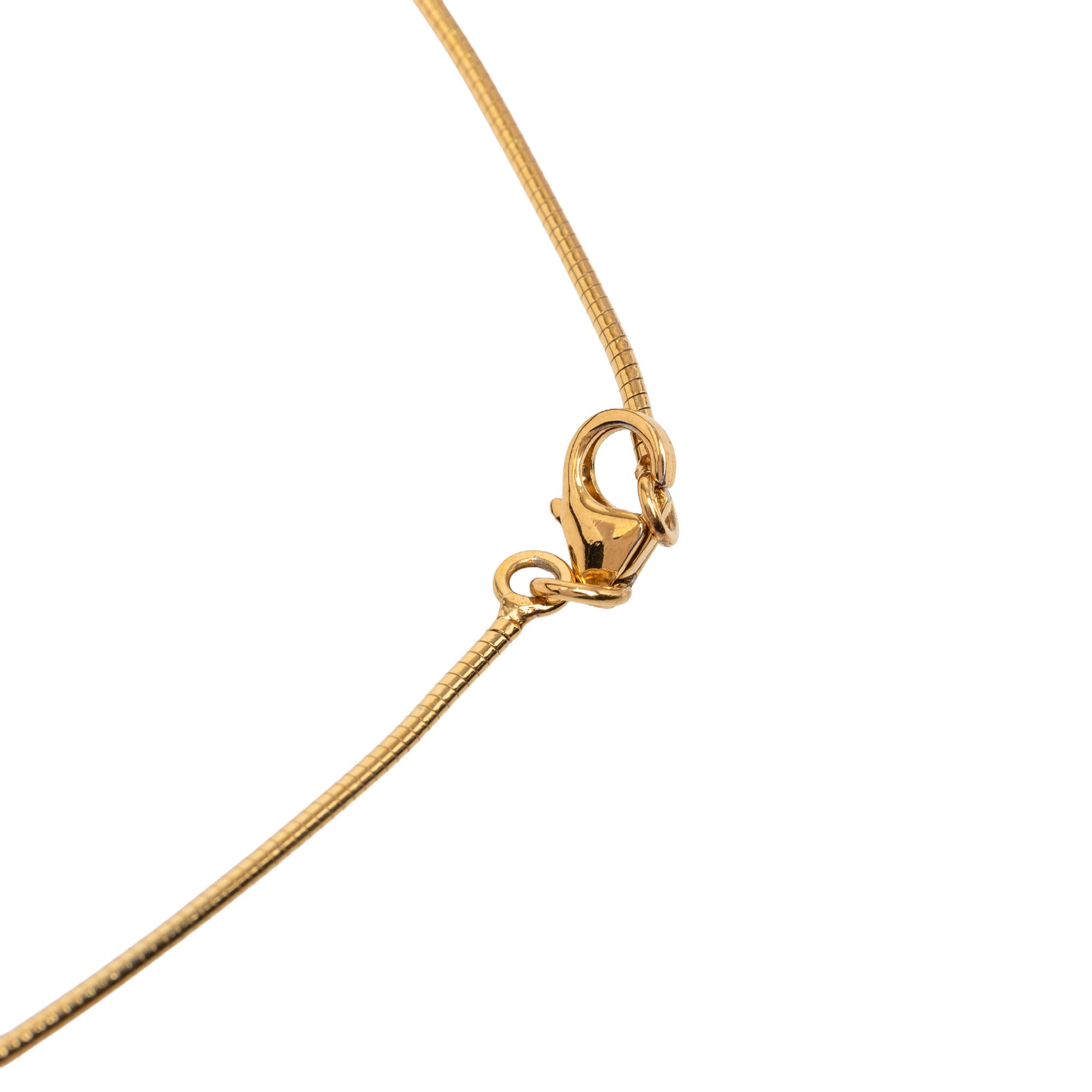 Gold Plated and Enamel Cage d H Pendant Necklace - Image 4