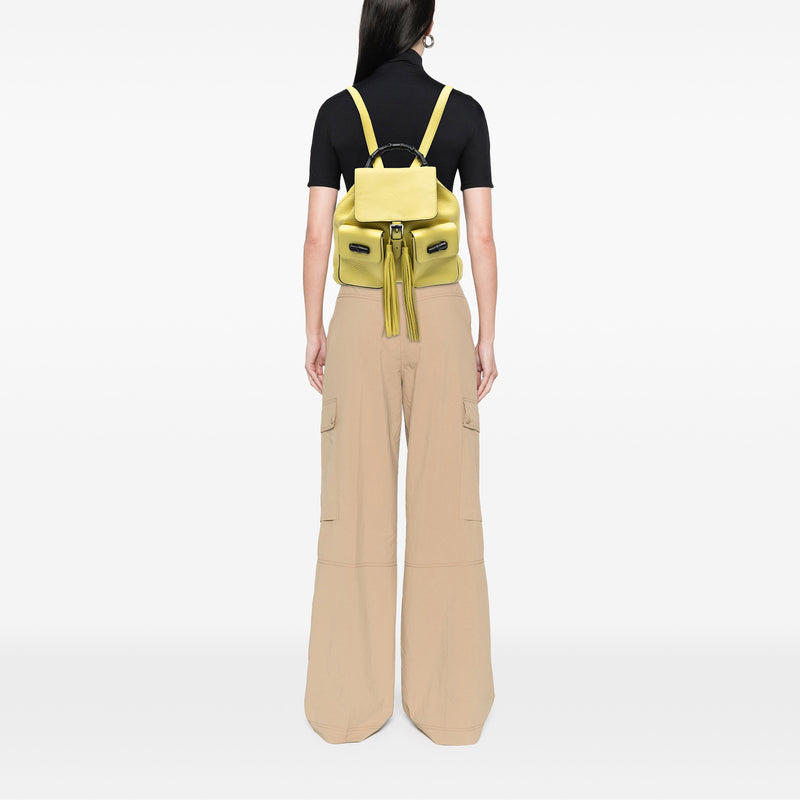 Leather Bamboo Tassel Backpack - Image 7