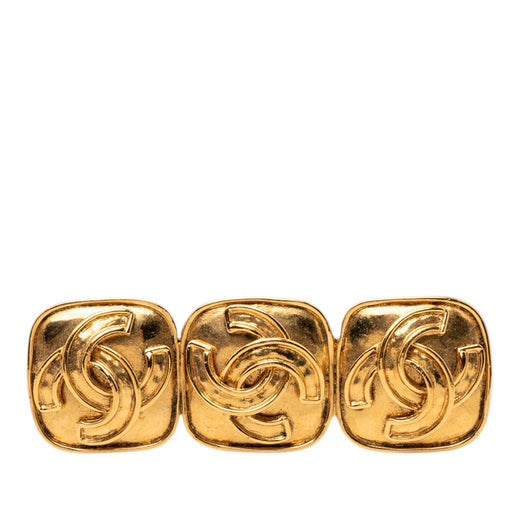 Gold Plated Triple CC Brooch - Image 1