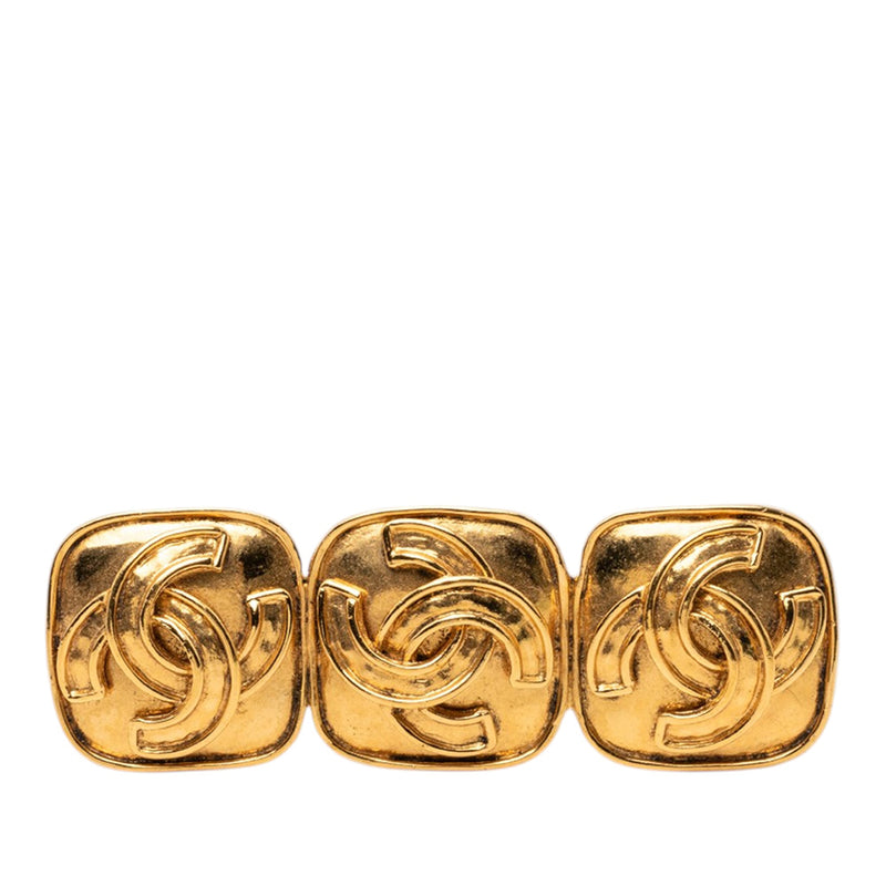 Gold Plated Triple CC Brooch