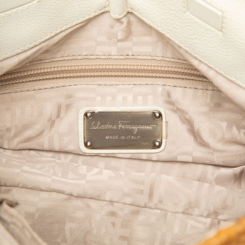 Leather and Wicker Shoulder Bag - Image 5